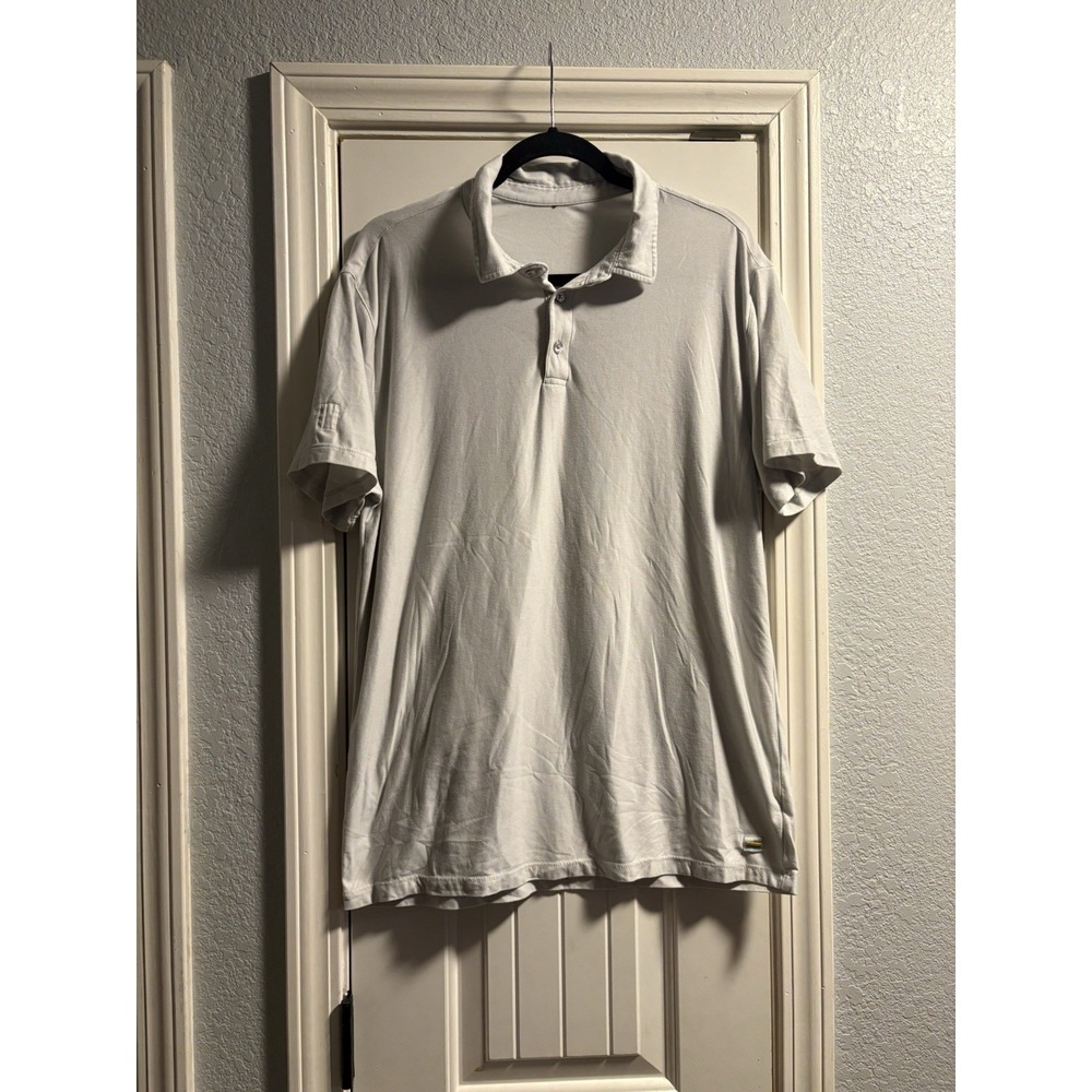 Vuori Polo Shirt Mens Large Light Grey Short Sleeve Performance Athletic V130